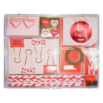 Set da scrivania da regalo Dohe - Include blocco note da 80 fogli 80x65 mm - Clip sagomate 36x28 mm - Fermagli 32 mm - Puntine da disegno 18