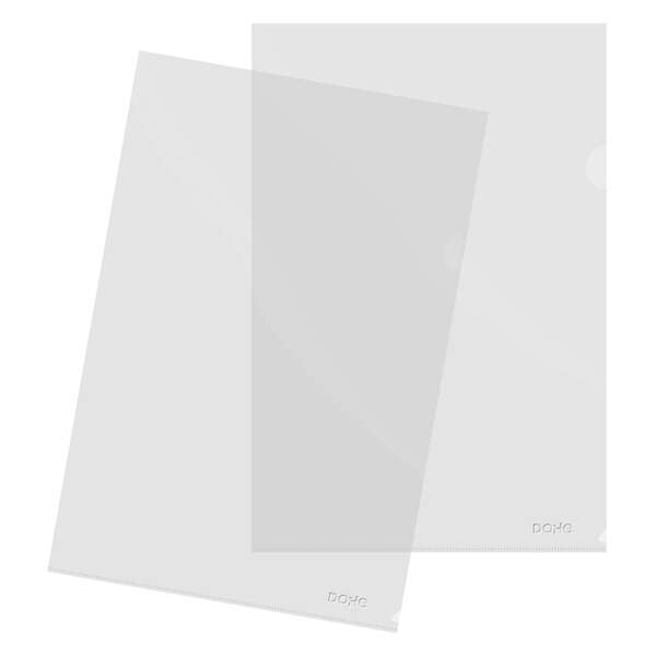 Dohe Confezione da 100 cartelline con linguetta formato Folio - Polipropilene trasparente finitura cristallo