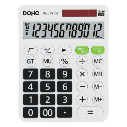Dohe Calcolatrice da tavolo grande a 12 cifre - Display inclinato - Tasti di grandi dimensioni - Radice quadrata