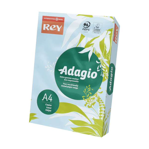 Dohe Adagio Confezione da 500 fogli di carta A4 da 80 g - Adatto per fotocopiatrici e stampanti - Alta qualità e versatilità - Colore blu pastello
