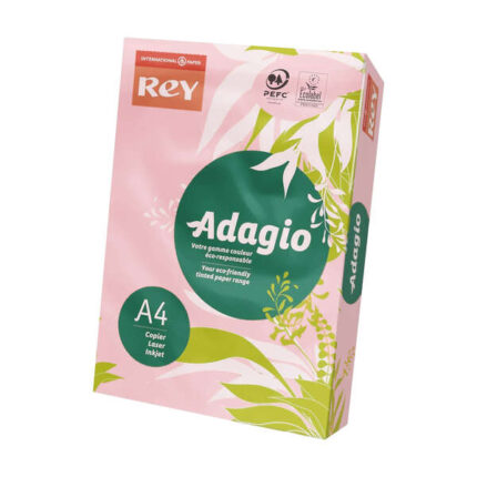 Dohe Adagio Confezione da 500 fogli di carta A4 da 80 g - Adatta per fotocopiatrici e stampanti - Alta qualità e versatilità - Colore rosa pastello
