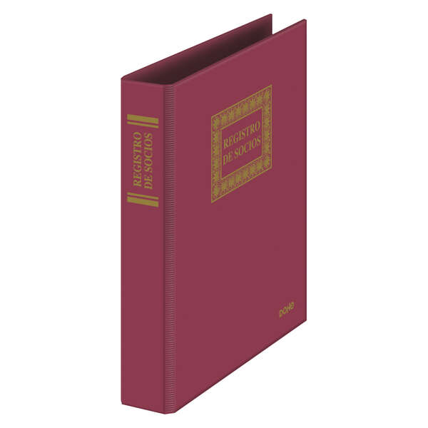 Libro in PVC color bordeaux - 100 fogli numerati - 4 anelli misti da 25 mm - Resistente e durevole