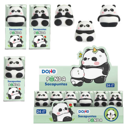 Dohe Espositore da 24 temperamatite - 1 foro e lama in acciaio - A forma di orso panda