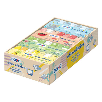 Dohe Espositore da 36 set di foglietti adesivi stampati - 18x65 mm - Forme e motivi assortiti