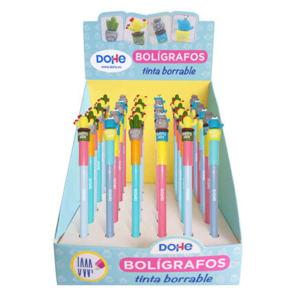Dohe Espositore da 36 penne cancellabili - Punta a sfera metallica da 1 mm - Tratto da 0