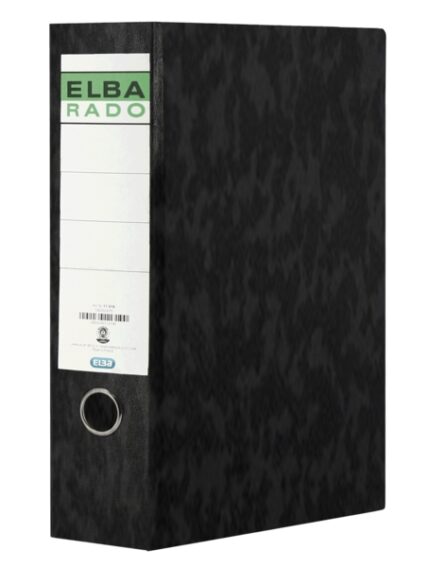 Elba Archivio a leva in cartone compatto formato Folio - Dorso 80 mm - Cartone compatto resistente - Colore nero