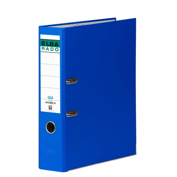 Elba Chic Raccoglitore a leva formato Folio - Dorso da 80 mm - Con anello e Rado - Rivestimento esterno in PVC - Colore blu