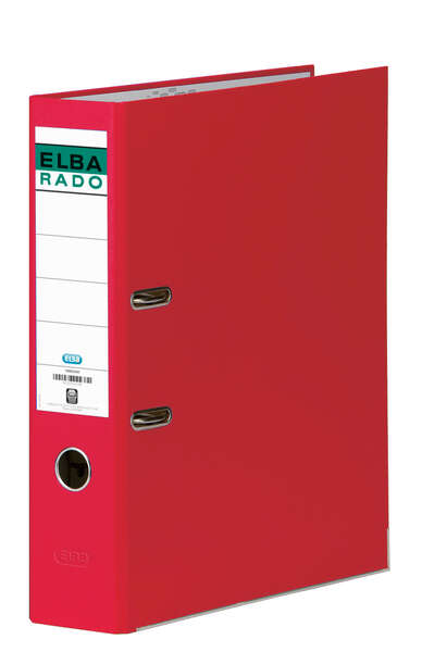 Elba Chic Raccoglitore formato A4 - Dorso da 80 mm - Con leva e anello - Rivestimento esterno in PVC - Colore rosso