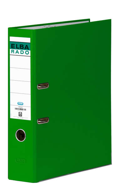 Elba Chic Raccoglitore formato A4 - Dorso da 80 mm - Con leva e Rado - Rivestimento esterno in PVC - Colore verde