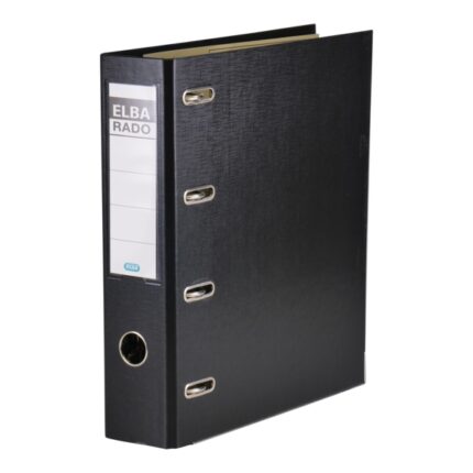 Elba Classificatore a leva Rado Plast A4 - Doppio meccanismo - Dorso da 75 mm - PVC resistente - Colore nero