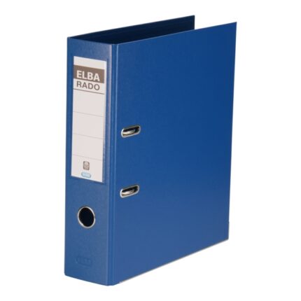 Elba Plast Classificatore formato A4 - Larghezza 80 mm - Con leva e rotella - Resistente e durevole - Realizzato in PVC - Colore blu