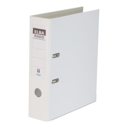 Elba Plast Archivio Formato A4 - Larghezza 80 mm - Con leva e anello - Resistente e durevole - Realizzato in PVC - Colore bianco