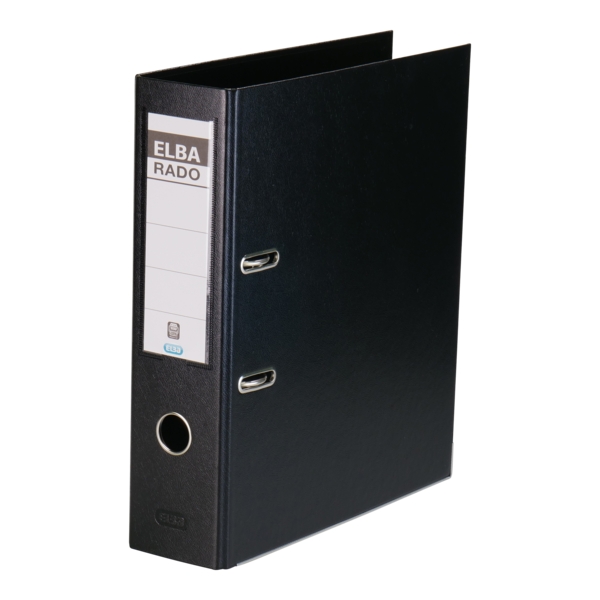 Elba Plast Archivio Formato A4 - Larghezza 80 mm - Con leva e Rado - Resistente e durevole - Realizzato in PVC - Colore nero