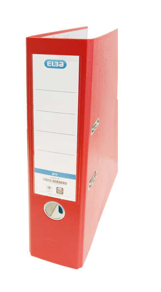 Elba Rado Top Raccoglitore formato Folio - Con leva e Rado - Larghezza 80 mm - Rivestimento esterno in plastica - Interno in carta - Colore rosso