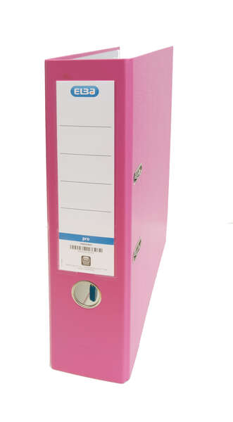 Elba Archivio a leva Rado Top Folio - Dorso da 80 mm - Rivestimento esterno in plastica - Interno in carta - Colore rosa
