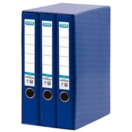Elba Rado Top Modulo da 3 raccoglitori a leva A4 - Dorso 50 mm - Rivestimento esterno in plastica - Interno in carta - Colore blu