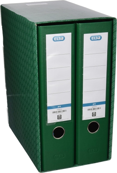 Elba Rado Top Modulo da 2 raccoglitori a leva A4 - Dorso 80 mm - Rivestimento esterno in plastica - Interno in carta - Colore verde