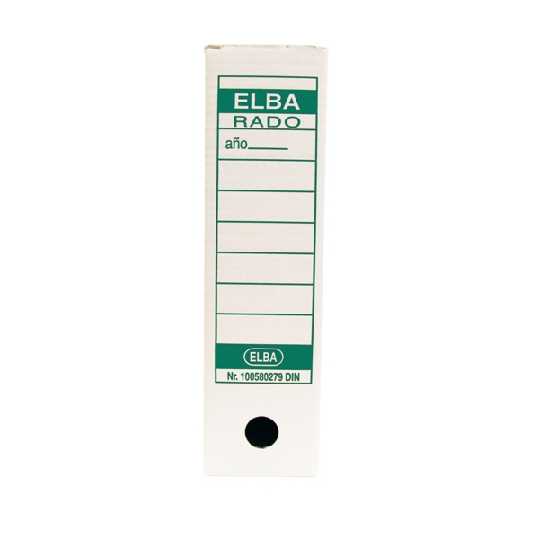 Elba Scatola archivio definitiva A4 - Resistente e durevole - Formato standard A4 - Design elegante e funzionale - Colore bianco e verde