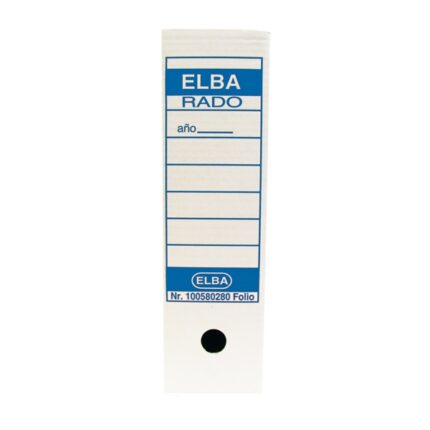 Scatola per archiviazione definitiva Elba formato Folio allungato - Resistente e durevole - Ideale per organizzare documenti - Design elegante e funzionale - Colore bianco e blu