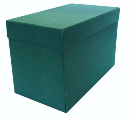 Scatola di trasferimento Elba formato Folio - Dorso da 20 cm - Coperchio protettivo e patta ribaltabile - Realizzata in cartone riciclato rivestito con Geltex - Misure 38