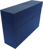 Scatola di trasporto Elba - Cartone rivestito in tessuto Geltex - Coperchio con chiusura a pressione - Patta ribaltabile - Dimensioni 39