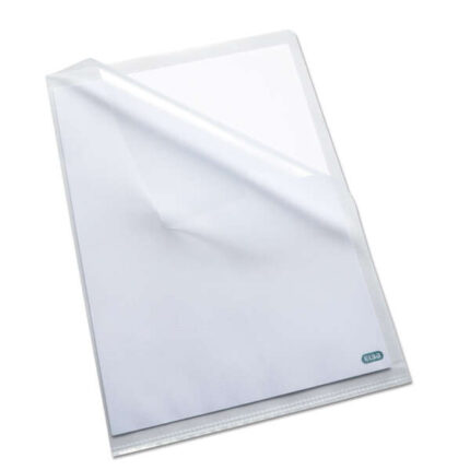 Elba Confezione da 10 Cartelle con linguetta Standard Folio PP 140 microns - Resistente e durevole - Finitura in pelle arancione trasparente