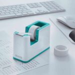 Leitz WOW Dispenser per nastro adesivo - Per rotoli fino a 19 mm x 33 m - Include nastro adesivo scrivibile - Colore bianco/turchese - immagine 2