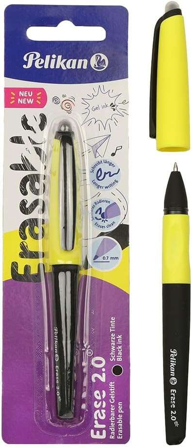 Pelikan Roller Erase 2.0 Penna a sfera - Impugnatura ergonomica antifatica - Inchiostro a lunga durata - Corpo dello stesso colore della scrittura - Colore nero