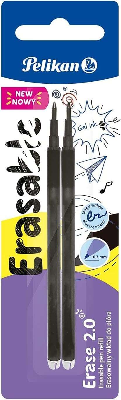 Pelikan Blister 2 Erase 2.0 Ricarica - per matita cancellabile Erase 2.0 - Colore nero