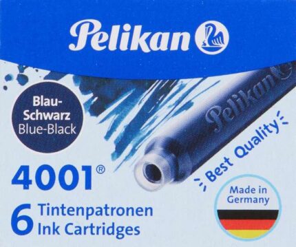 Pelikan Confezione da 6 cartucce 4001 TP/6 - Inchiostro di alta qualità - Compatibile con penne stilografiche - Colore blu/nero