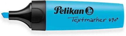 Evidenziatore Pelikan Textmarker 490 - A base d'acqua - 3 larghezze di tratto - Colore blu fluorescente