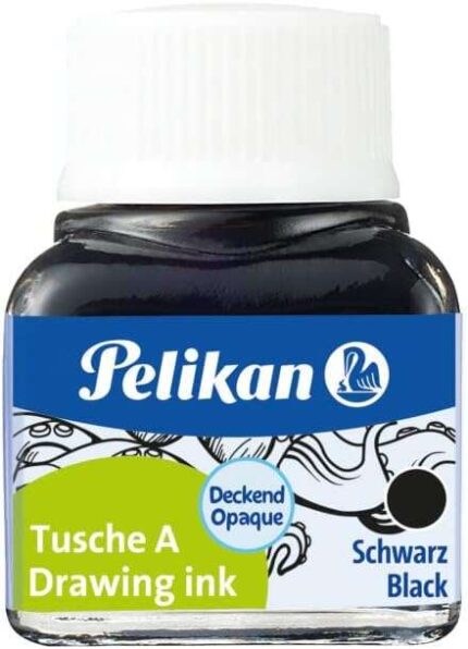 Pelikan 523 N17 Inchiostro Cinese 10ml - Inchiostro di Alta Qualità - Resistente all'Acqua - Ideale per Disegno e Calligrafia - Colore Nero