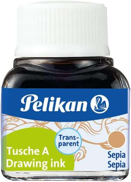 Pelikan Inchiostro Cinese 523 10ml N.15 - 10ml - Inchiostro di alta qualità - Ideale per disegno e calligrafia - Colore seppia