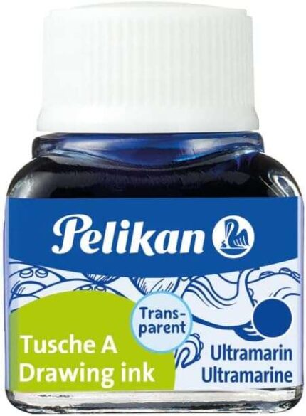 Pelikan Inchiostro Cinese 523 10ml N.9 - 10ml - Resistente all'acqua - Ideale per disegno e calligrafia - Colore blu oltremare