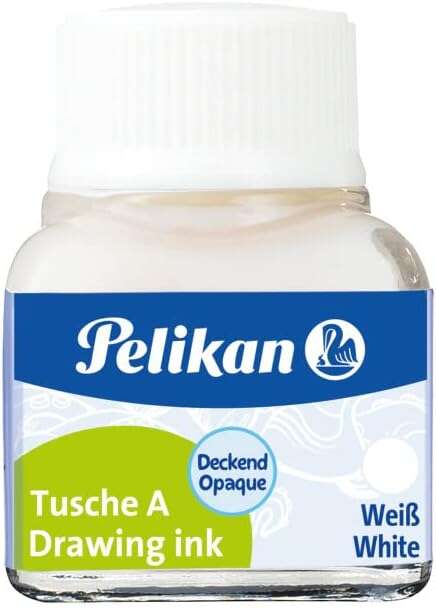 Pelikan Inchiostro Cinese 523 10 ml N. 18 - 10 ml - Resistente all'acqua - Asciugatura rapida - Colore bianco