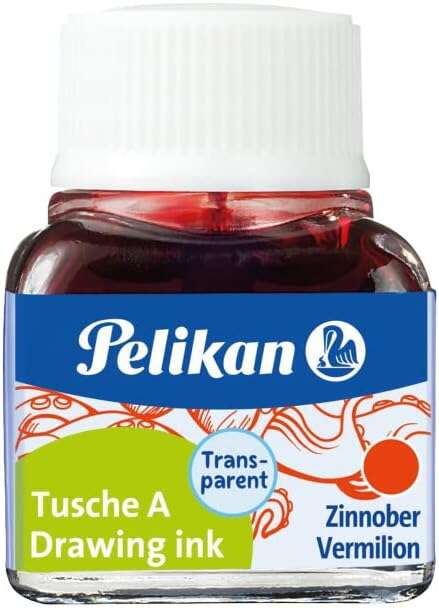 Pelikan Inchiostro di china 523 10 ml N. 3 - Flacone da 10 ml - Ideale per disegno e calligrafia - Colore vermiglio