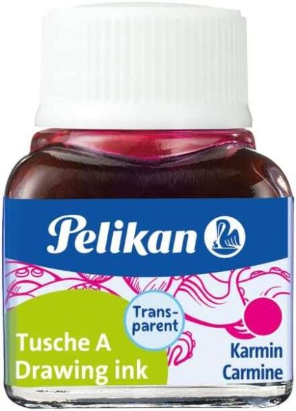 Pelikan Inchiostro cinese 523 10 ml N. 2 - Flacone da 10 ml - Ideale per disegno e calligrafia - Colore carminio