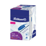 Pelikan Stick Super Soft Penna a sfera Tratto 1 mm - Inchiostro super fluido - Impugnatura triangolare - Colore blu