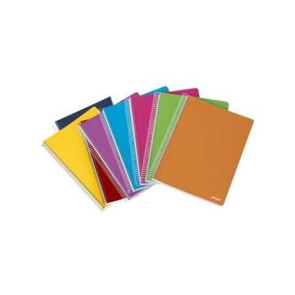 Ancor Classic Stripes Quaderno a spirale formato Folio a righe orizzontali - 80 fogli 90 g - Copertina in plastica - Colori assortiti