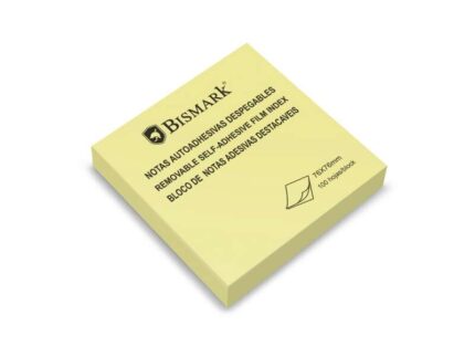 Bismark Blocco da 100 foglietti adesivi 76x76 mm - Forte adesione - Facile da usare - Colore giallo
