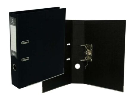 Bismark Raccoglitore A-Z in PVC A4 Dorso 75 mm - Elevata resistenza - Portacartellini sul dorso - Rinforzi metallici sul bordo inferiore - Meccanismo a leva - Colore nero