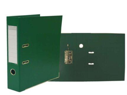 Bismark Raccoglitore A-Z in PVC A4 Dorso 75 mm - Elevata resistenza - Portacartellini sul dorso - Rinforzi metallici sul bordo inferiore - Meccanismo a leva - Colore verde