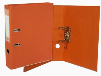 Bismark Raccoglitore A-Z in PVC A4 Dorso 75 mm - Elevata resistenza - Portacartellini sul dorso - Rinforzi metallici sul bordo inferiore - Meccanismo a leva - Colore arancione