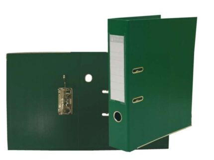 Bismark Raccoglitore A-Z Formato Folio - PVC ad alta resistenza - Portacartellini sul dorso - Rinforzi metallici sul bordo inferiore - Meccanismo a leva - Colore verde