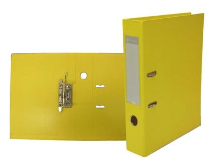 Bismark Raccoglitore A-Z Formato Folio - PVC ad alta resistenza - Portacartellini sul dorso - Rinforzi metallici sul bordo inferiore - Meccanismo a leva - Colore giallo