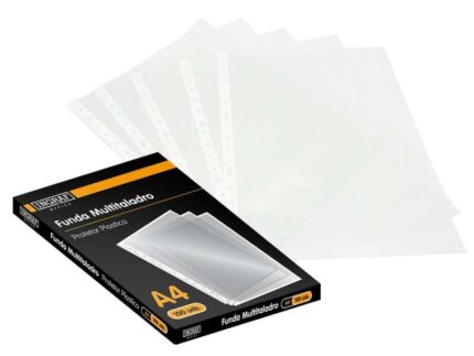 Ingraf Confezione da 100 buste trasparenti A4 per perforatori multipli 70 micron - Finitura granulata