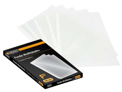 Ingraf Confezione da 100 buste trasparenti multiforo formato Folio 70 micron - Finitura granulata