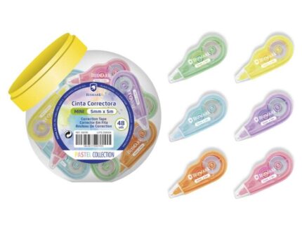 Bismark Mini Nastro correttore color pastello 5 mm x 5 m - Correzione istantanea - Non lascia tracce sulle fotocopie
