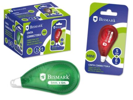 Bismark Mini Nastro Correttore a Secco - Alta Qualità - Correzione Rapida - Non Macchia - Non Lascia Tracce sulle Fotocopie