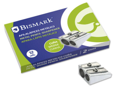 Bismark Temperamatite metallico doppio per matite normali o spesse - Colore acciaio